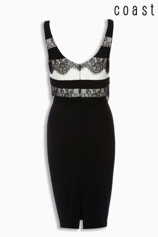 Black & White Coast Lee Lace Stripe Dress